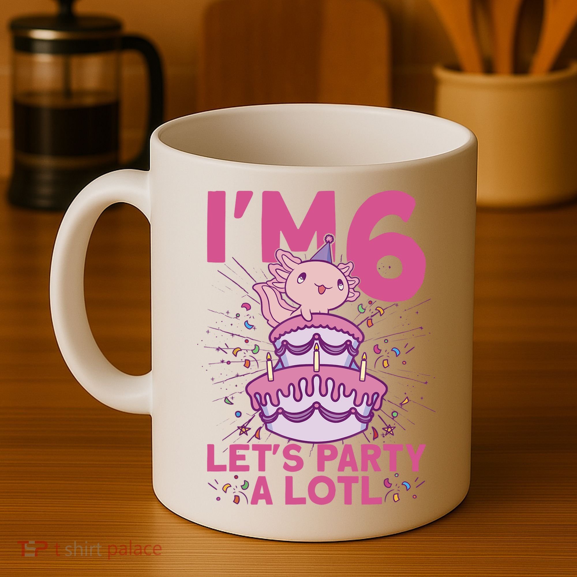 I'm 6 Bday Axolotl Party Cute 6th Birthday Axolotl Coffee Mug