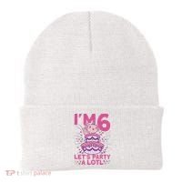 I'm 6 Bday Axolotl Party Cute 6th Birthday Axolotl Beanie thumb 0