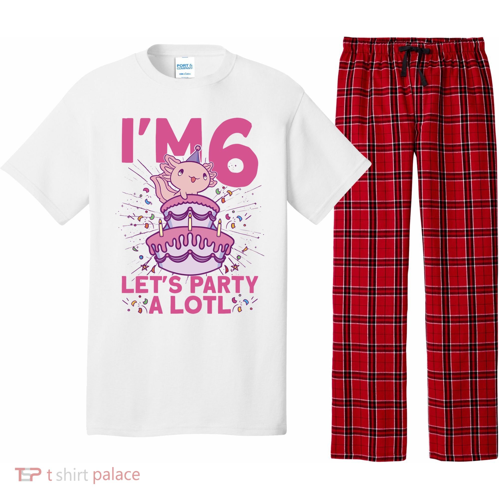 I'm 6 Bday Axolotl Party Cute 6th Birthday Axolotl Pajama Set