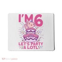 I'm 6 Bday Axolotl Party Cute 6th Birthday Axolotl Mousepad thumb 0