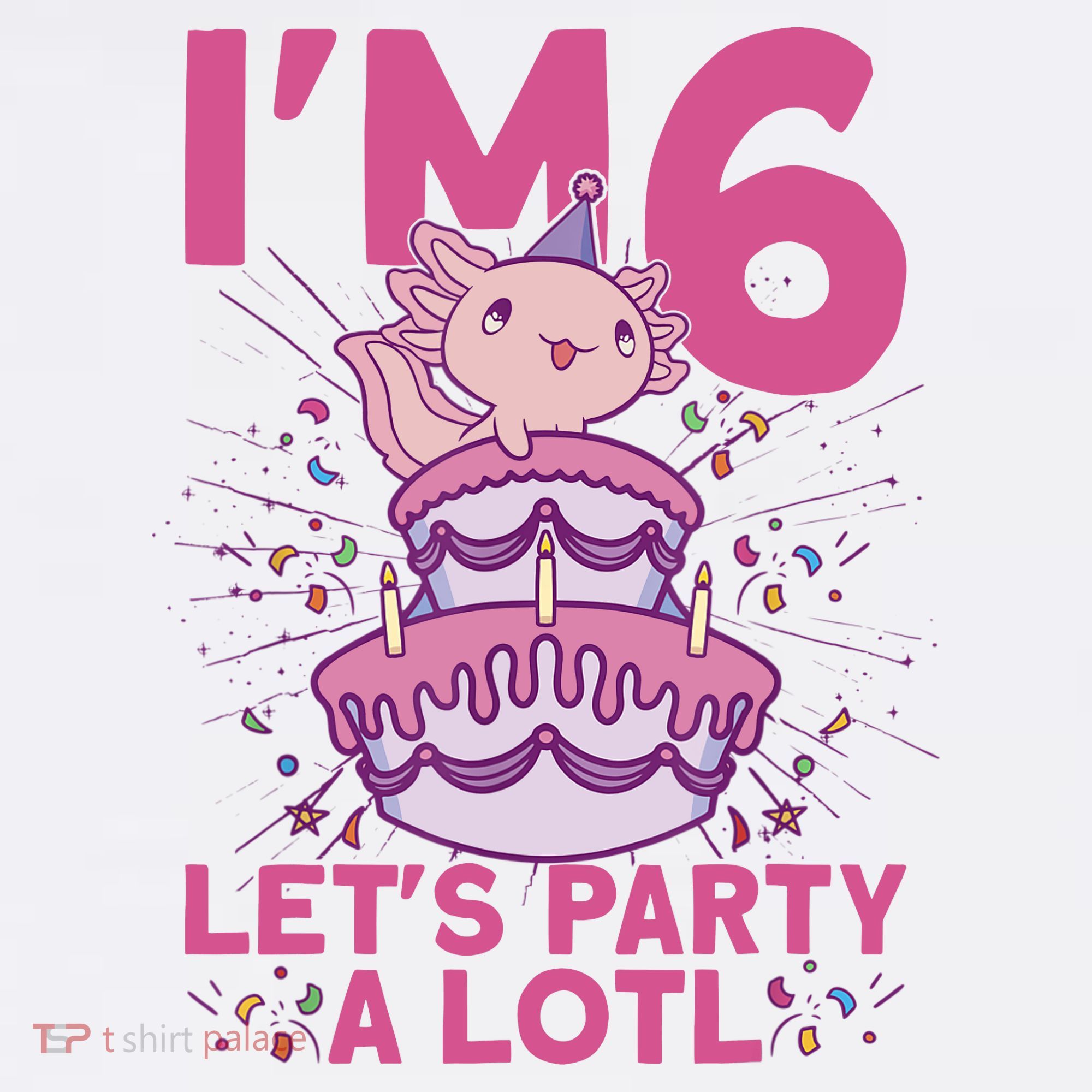 I'm 6 Bday Axolotl Party Cute 6th Birthday Axolotl Mousepad