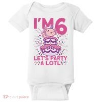 I'm 6 Bday Axolotl Party Cute 6th Birthday Axolotl Baby Bodysuit thumb 0