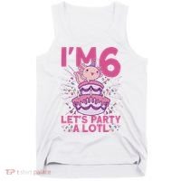 I'm 6 Bday Axolotl Party Cute 6th Birthday Axolotl Tank Top thumb 0