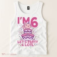 I'm 6 Bday Axolotl Party Cute 6th Birthday Axolotl Tank Top thumb 2