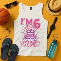 I'm 6 Bday Axolotl Party Cute 6th Birthday Axolotl Tank Top thumb 4