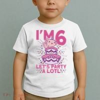 I'm 6 Bday Axolotl Party Cute 6th Birthday Axolotl Toddler T-Shirt thumb 2