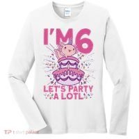 I'm 6 Bday Axolotl Party Cute 6th Birthday Axolotl Women's Long Sleeve Shirt thumb 0