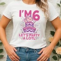 I'm 6 Bday Axolotl Party Cute 6th Birthday Axolotl Women's T-Shirt thumb 2