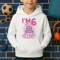 I'm 6 Bday Axolotl Party Cute 6th Birthday Axolotl Kids Hoodie thumb 2
