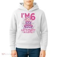 I'm 6 Bday Axolotl Party Cute 6th Birthday Axolotl Kids Hoodie thumb 4