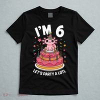 I'm 6 Birthday Axolotl Party 6th Birthday Cute Axolotl T-Shirt thumb 5