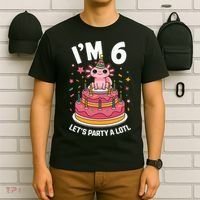 I'm 6 Birthday Axolotl Party 6th Birthday Cute Axolotl T-Shirt thumb 6