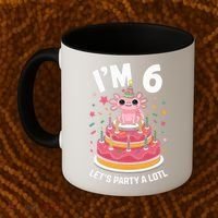 I'm 6 Birthday Axolotl Party 6th Birthday Cute Axolotl Coffee Mug thumb 2