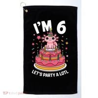 I'm 6 Birthday Axolotl Party 6th Birthday Cute Axolotl Golf Towel thumb 0