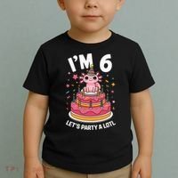 I'm 6 Birthday Axolotl Party 6th Birthday Cute Axolotl Toddler T-Shirt thumb 2