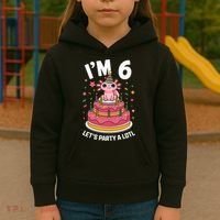 I'm 6 Birthday Axolotl Party 6th Birthday Cute Axolotl Kids Hoodie thumb 3