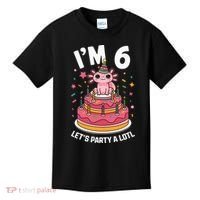 I'm 6 Birthday Axolotl Party 6th Birthday Cute Axolotl Kids T-Shirt thumb 0
