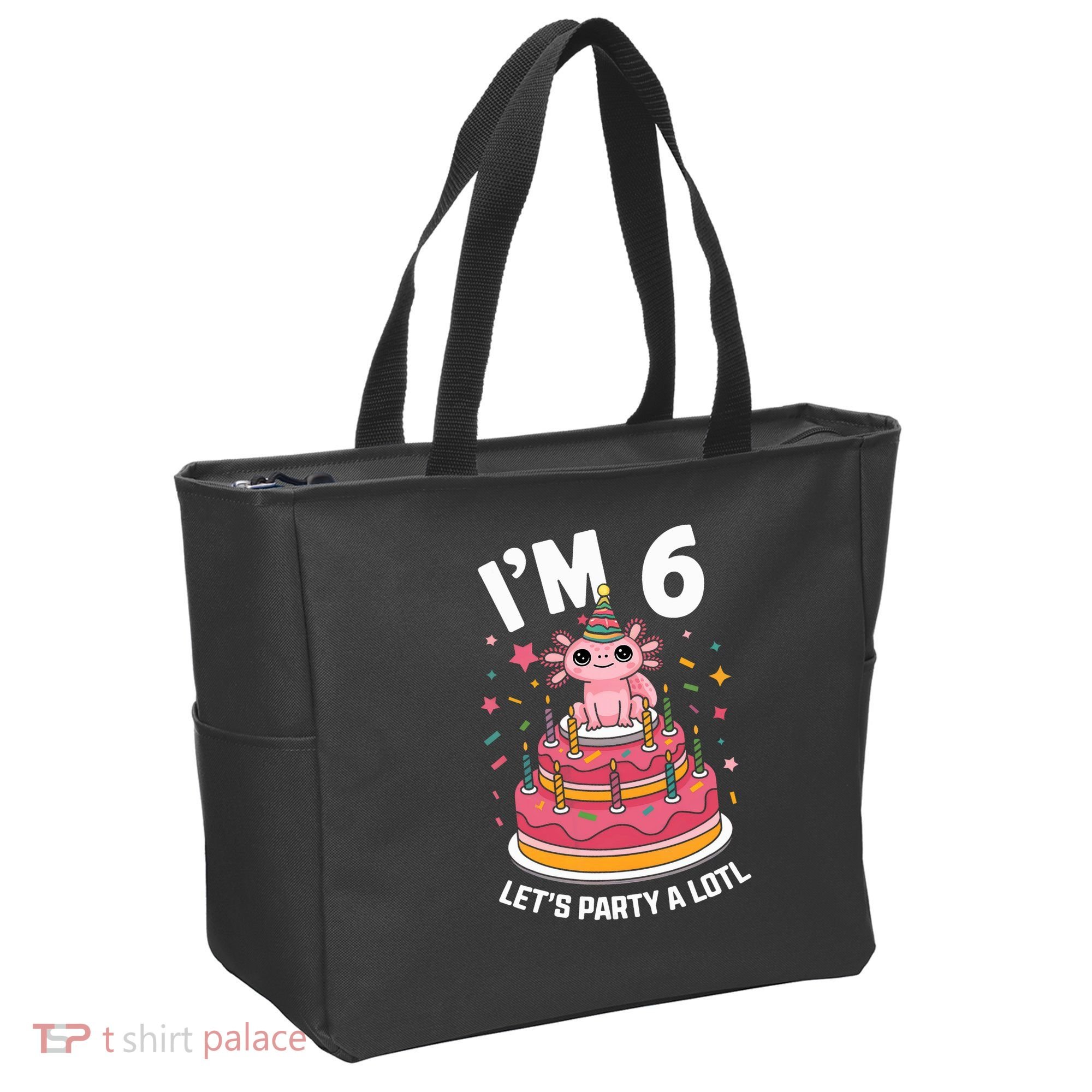 I'm 6 Birthday Axolotl Party 6th Birthday Cute Axolotl Tote Bag