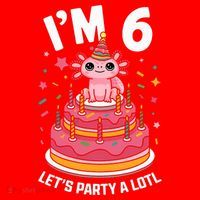 I'm 6 Birthday Axolotl Party 6th Birthday Cute Axolotl Santa Hat thumb 1
