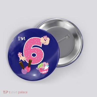 I'm 6 Spa Party Birthday Nail Polish Makeup Birthday Gift Button