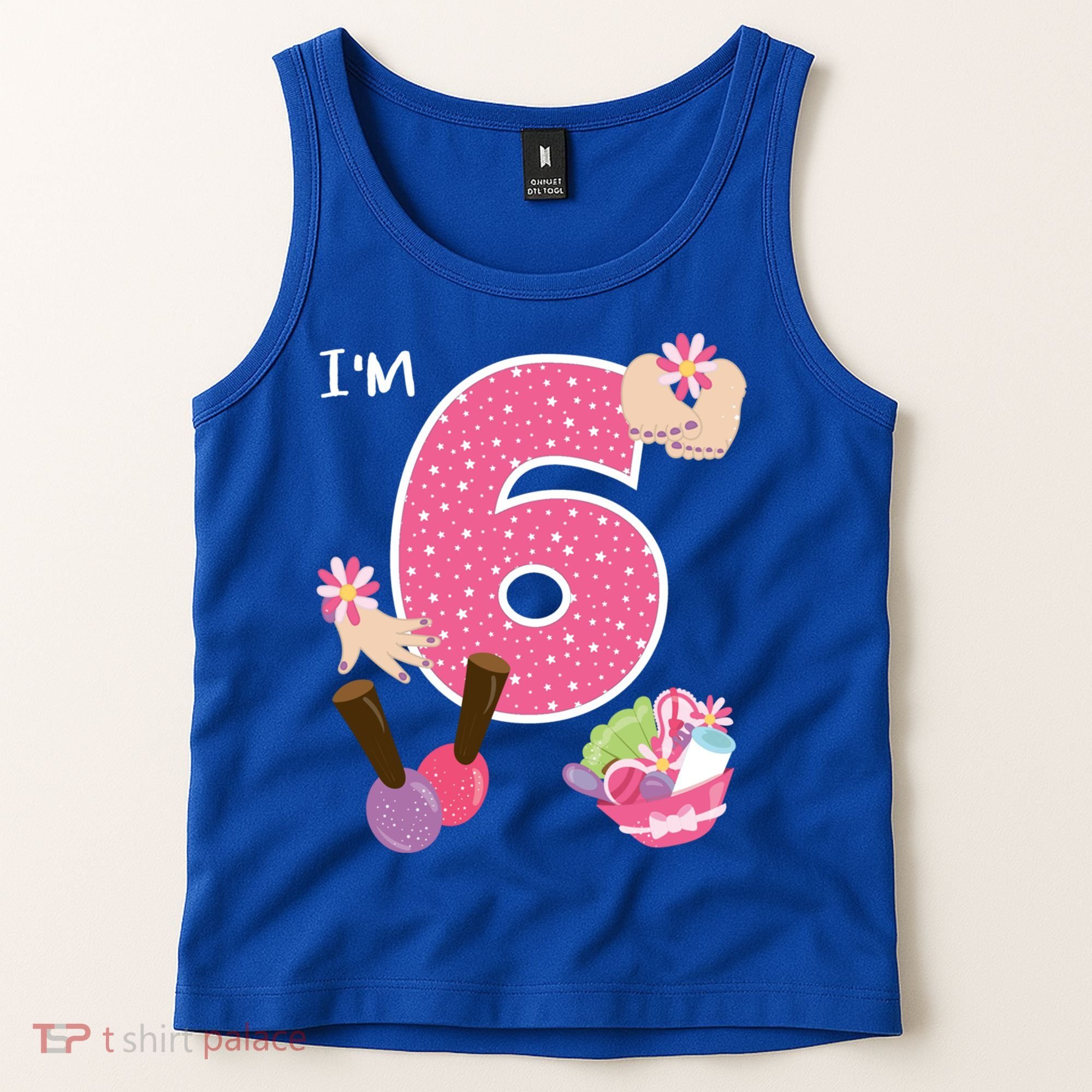 I'm 6 Spa Party Birthday Nail Polish Makeup Birthday Gift Tank Top
