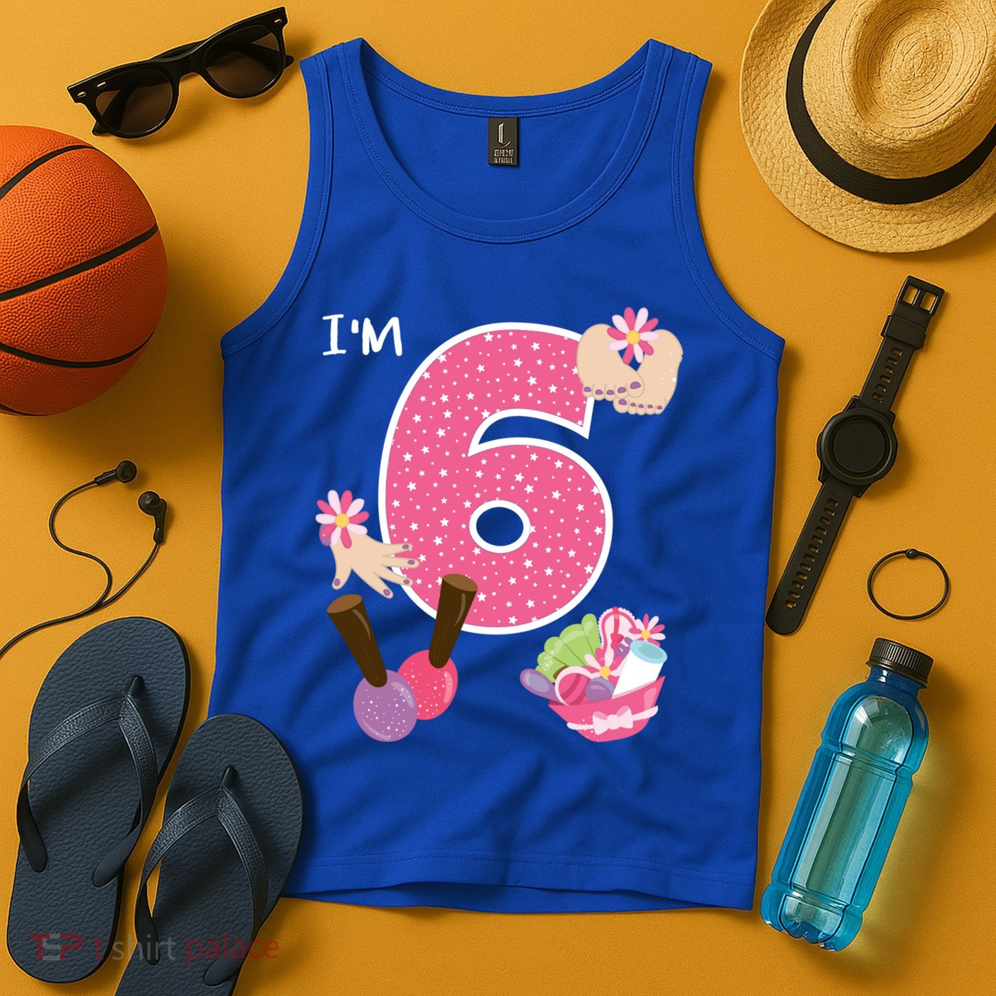 I'm 6 Spa Party Birthday Nail Polish Makeup Birthday Gift Tank Top