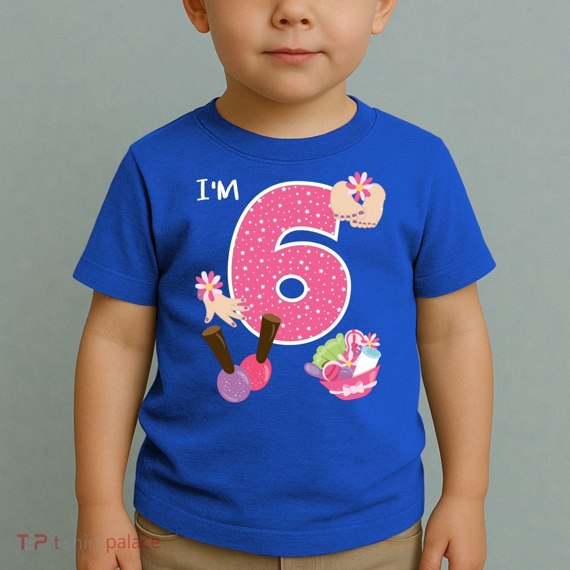 I'm 6 Spa Party Birthday Nail Polish Makeup Birthday Gift Toddler T-Shirt