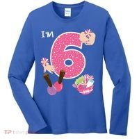 I'm 6 Spa Party Birthday Nail Polish Makeup Birthday Gift Women's Long Sleeve Shirt thumb 0