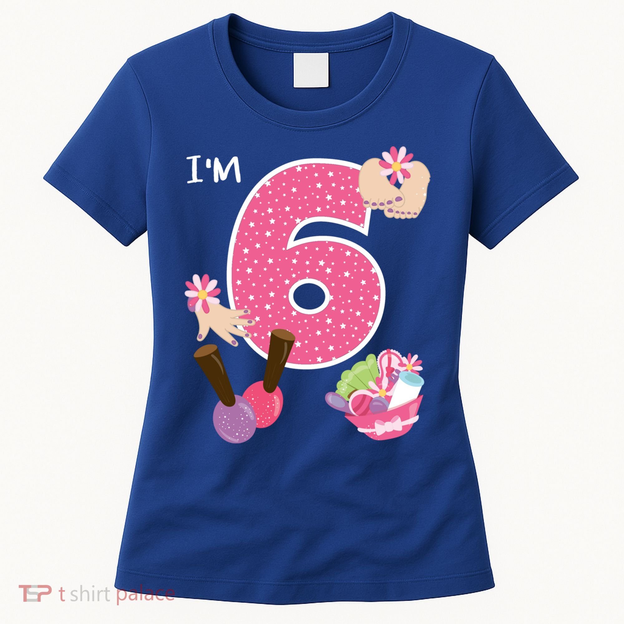 I'm 6 Spa Party Birthday Nail Polish Makeup Birthday Gift Women's T-Shirt