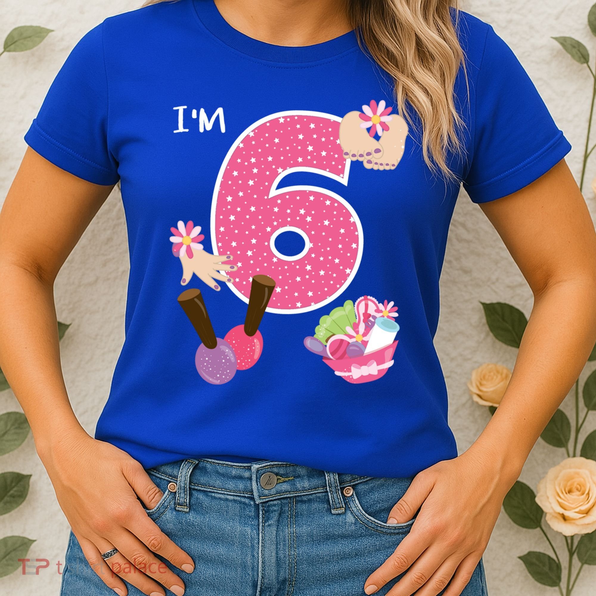 I'm 6 Spa Party Birthday Nail Polish Makeup Birthday Gift Women's T-Shirt