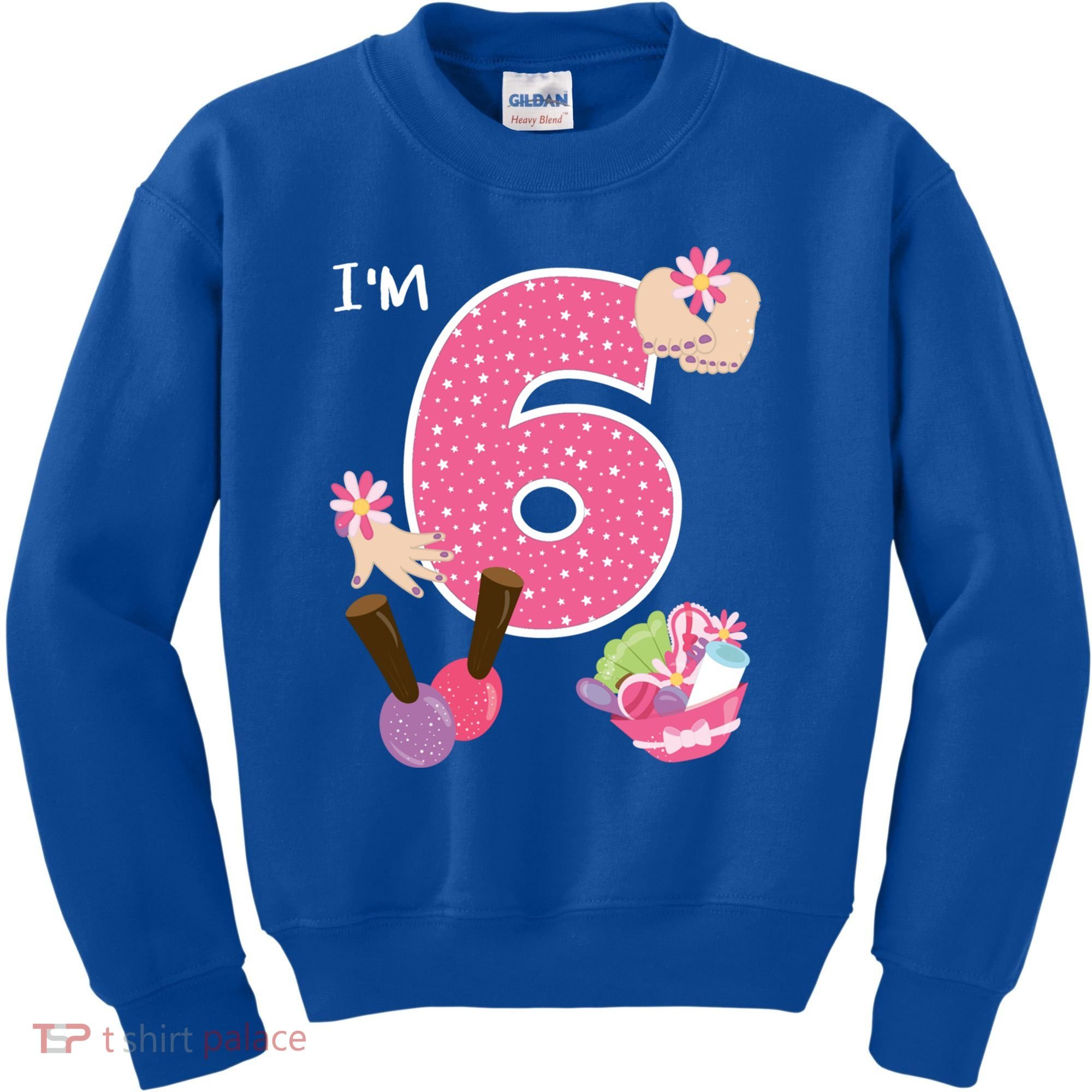 I'm 6 Spa Party Birthday Nail Polish Makeup Birthday Gift Kids Sweatshirt