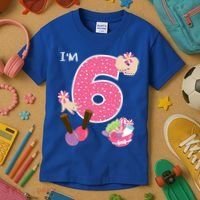 I'm 6 Spa Party Birthday Nail Polish Makeup Birthday Gift Kids T-Shirt thumb 3