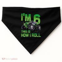 IM 6 This Is How I Roll Monster Truck 6th Birthday USA-Made Doggie Bandana thumb 0