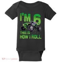 IM 6 This Is How I Roll Monster Truck 6th Birthday Baby Bodysuit thumb 0