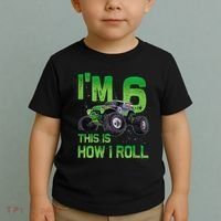 IM 6 This Is How I Roll Monster Truck 6th Birthday Toddler T-Shirt thumb 2