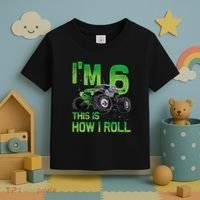 IM 6 This Is How I Roll Monster Truck 6th Birthday Toddler T-Shirt thumb 3