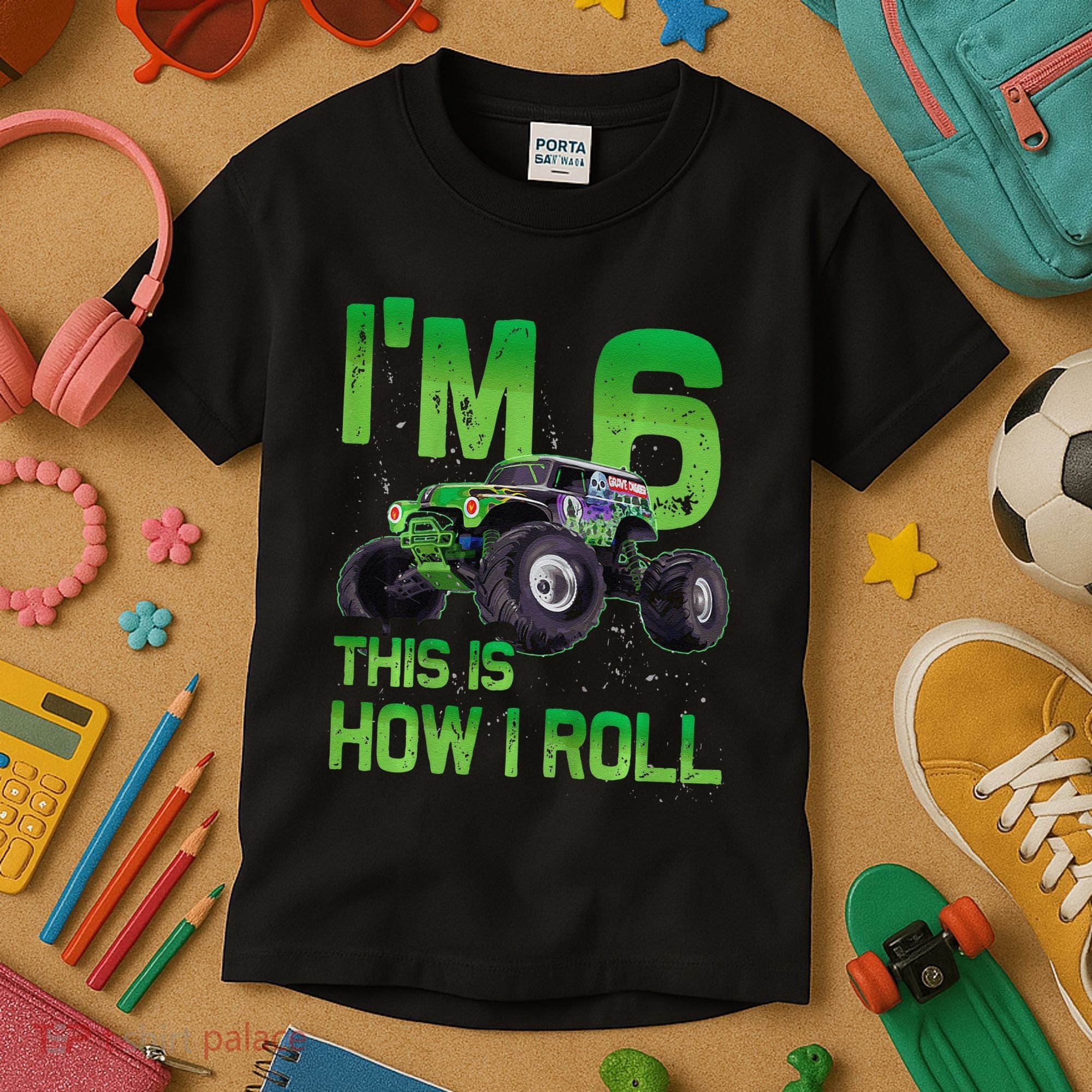 IM 6 This Is How I Roll Monster Truck 6th Birthday Kids T-Shirt