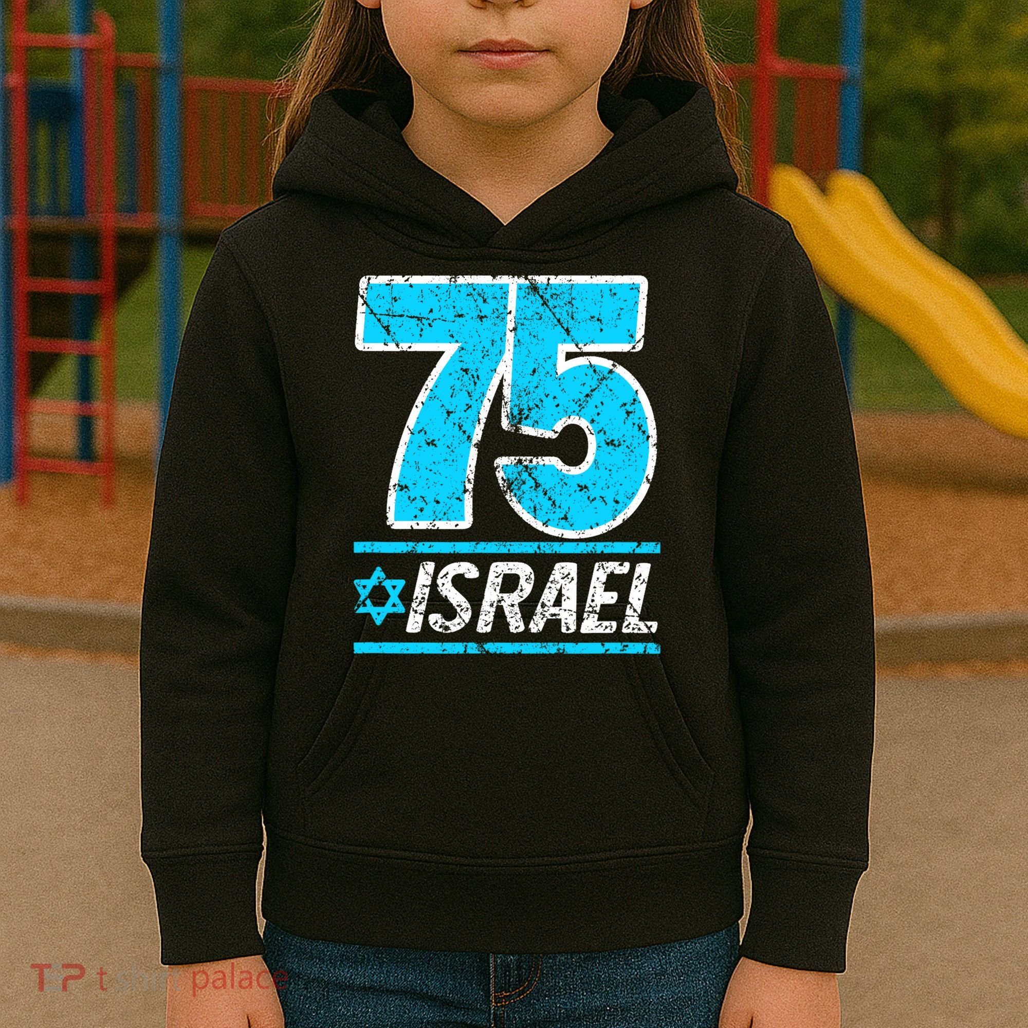 Israel's 75th Anniversary Independence Day Yom Ha'atzmaut Kids Hoodie