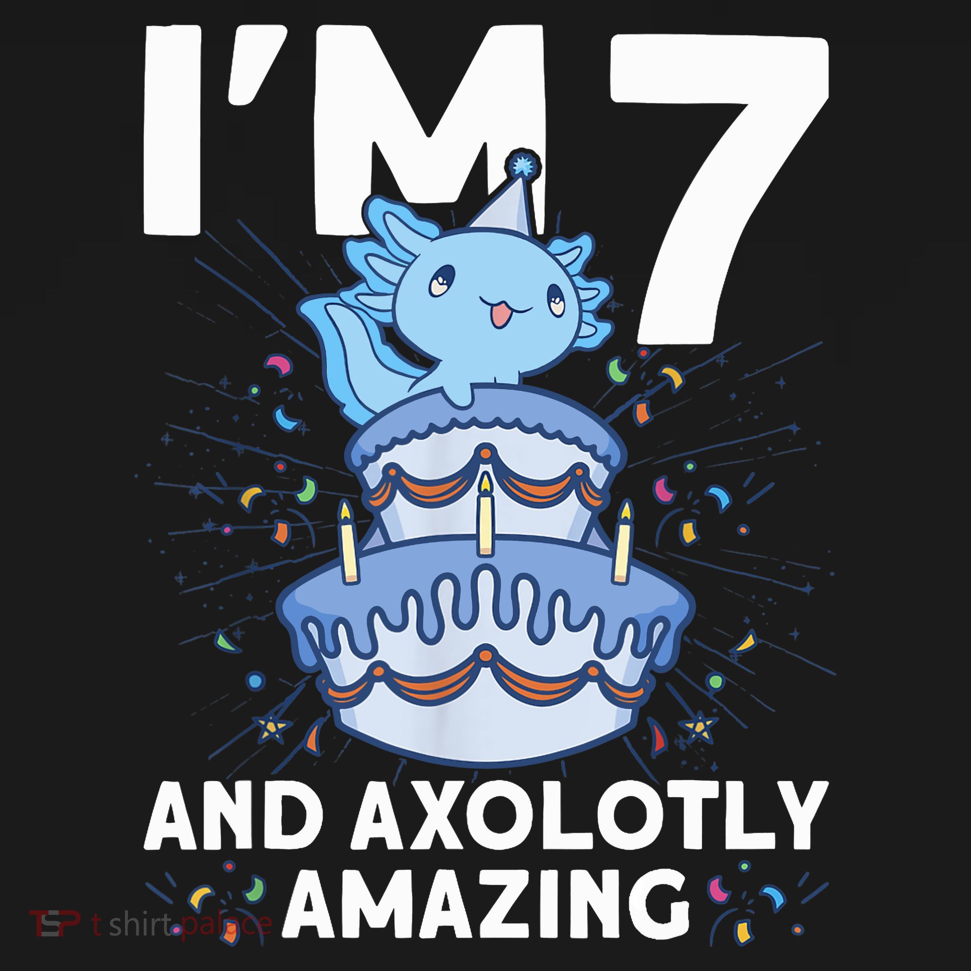 I'm 7 Bday Axolotl Party Cute 7th Birthday Axolotl Ornament