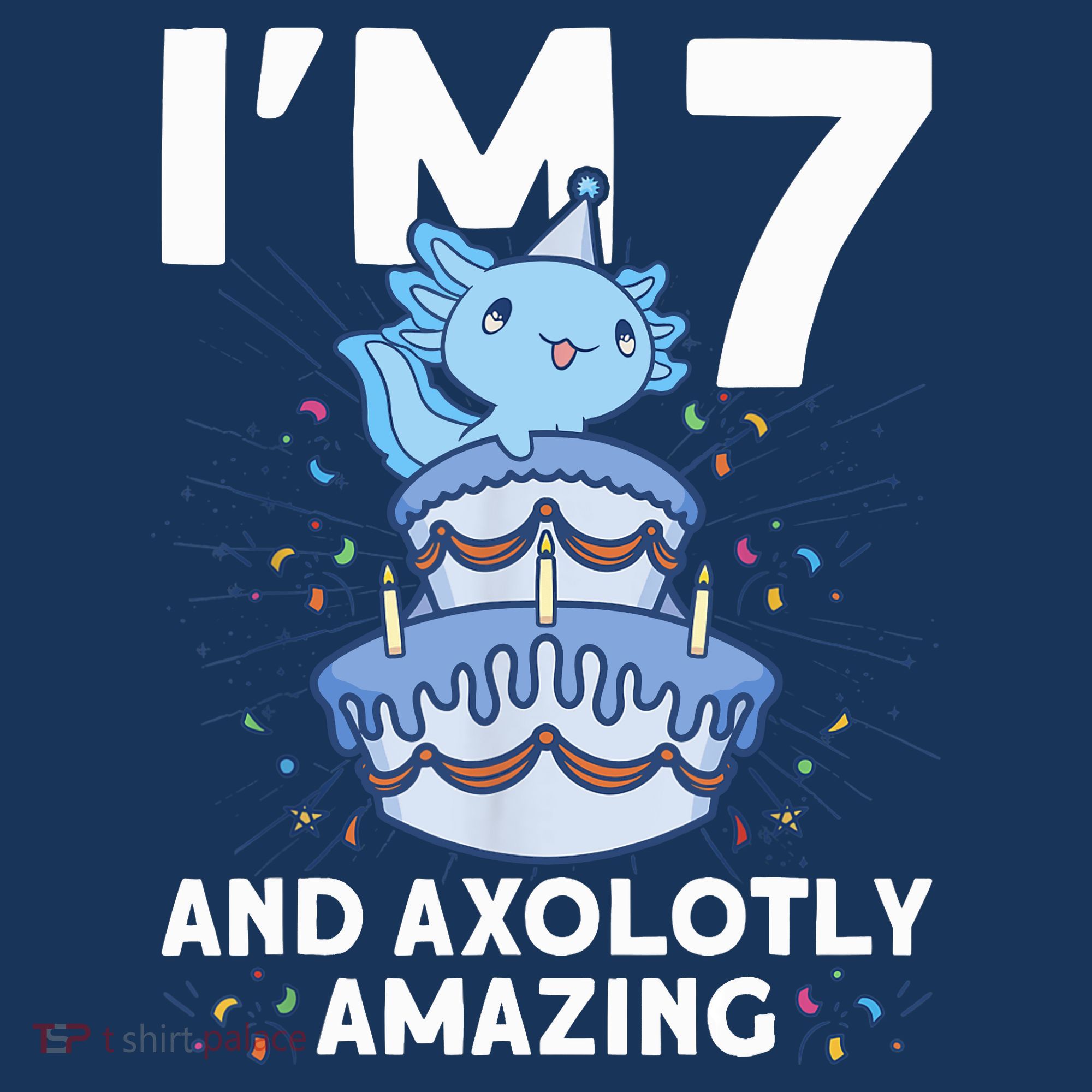 I'm 7 Bday Axolotl Party Cute 7th Birthday Axolotl Hoodie
