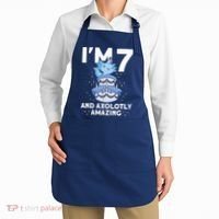 I'm 7 Bday Axolotl Party Cute 7th Birthday Axolotl Apron thumb 2