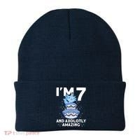 I'm 7 Bday Axolotl Party Cute 7th Birthday Axolotl Beanie thumb 0