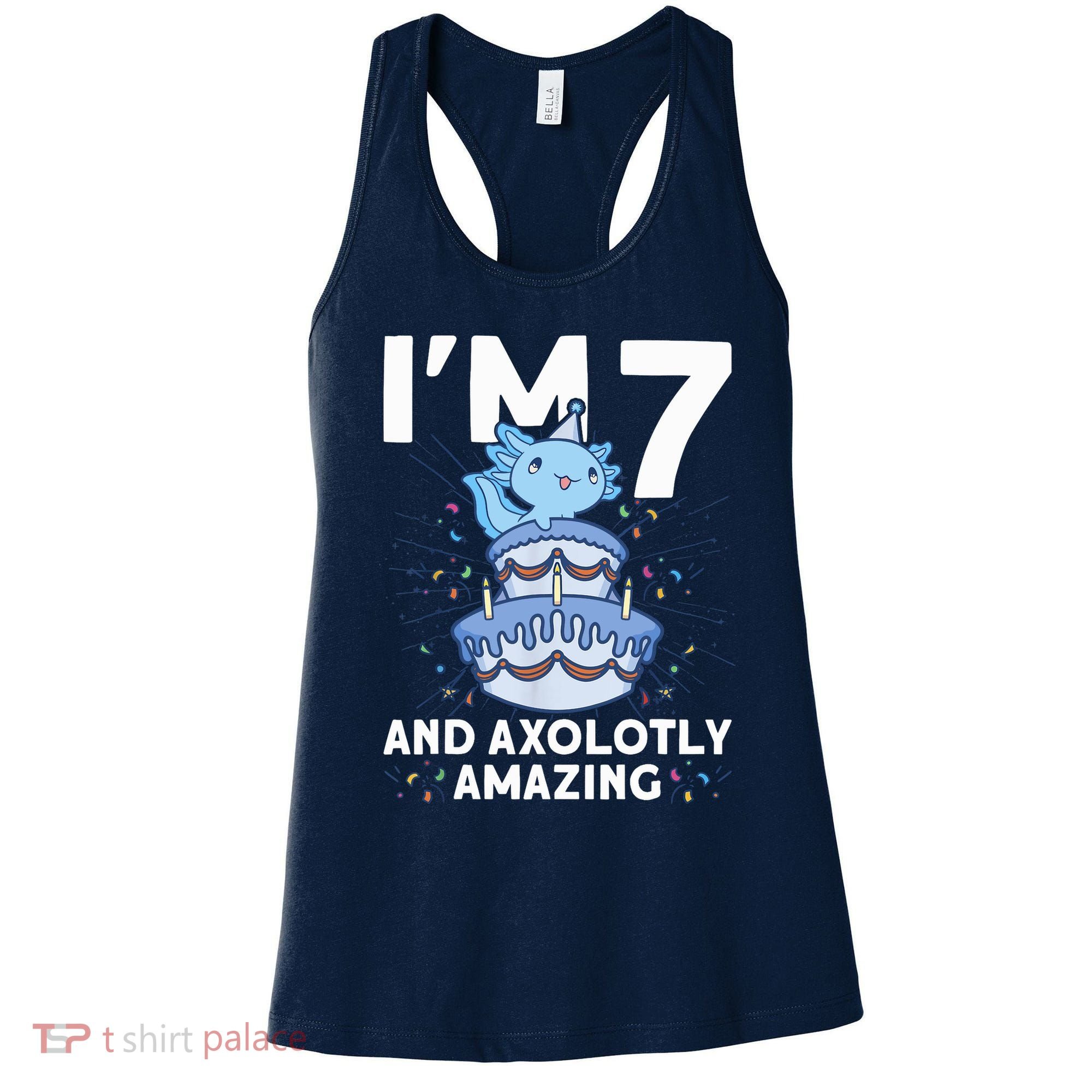 I'm 7 Bday Axolotl Party Cute 7th Birthday Axolotl Women's Tank Top