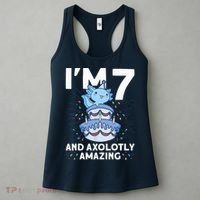 I'm 7 Bday Axolotl Party Cute 7th Birthday Axolotl Women's Tank Top thumb 3