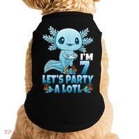 I'm 7 Let's Party A Lotl 7th Birthday 7 Year Old Axolotl Doggie Tank thumb 0