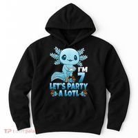 I'm 7 Let's Party A Lotl 7th Birthday 7 Year Old Axolotl Hoodie thumb 0