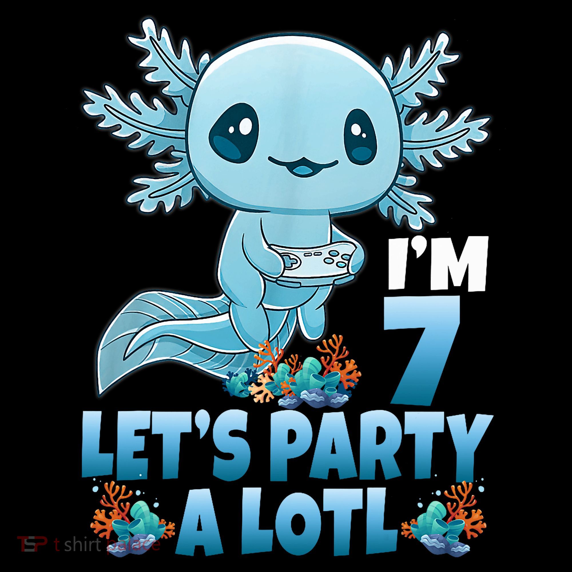 I'm 7 Let's Party A Lotl 7th Birthday 7 Year Old Axolotl Coffee Mug