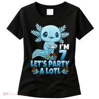 I'm 7 Let's Party A Lotl 7th Birthday 7 Year Old Axolotl Women's T-Shirt thumb 0