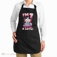 I'm 7 Seven Years Old Cute Kawaii Axolotl 7th Birthday Party Apron thumb 2