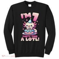 I'm 7 Seven Years Old Cute Kawaii Axolotl 7th Birthday Party Sweatshirt thumb 0